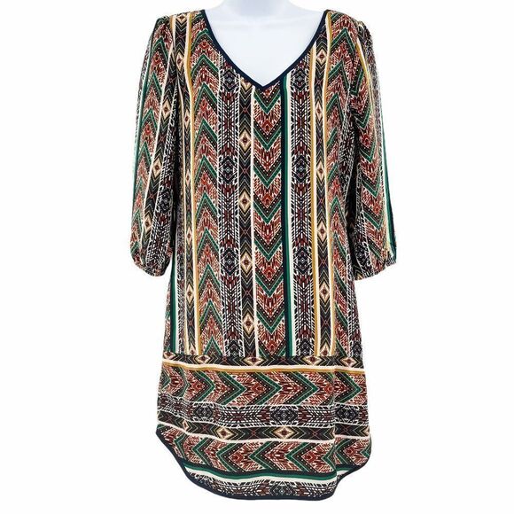 Pink Owl Printed Tunic Long Sleeve Mini Dress NWT - Picture 1 of 7